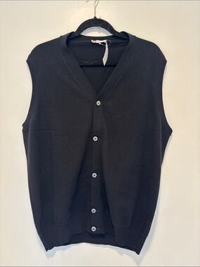 Giorgio's Palm Beach Black Cashmere Men's Button Vest Size 54 (Italy)